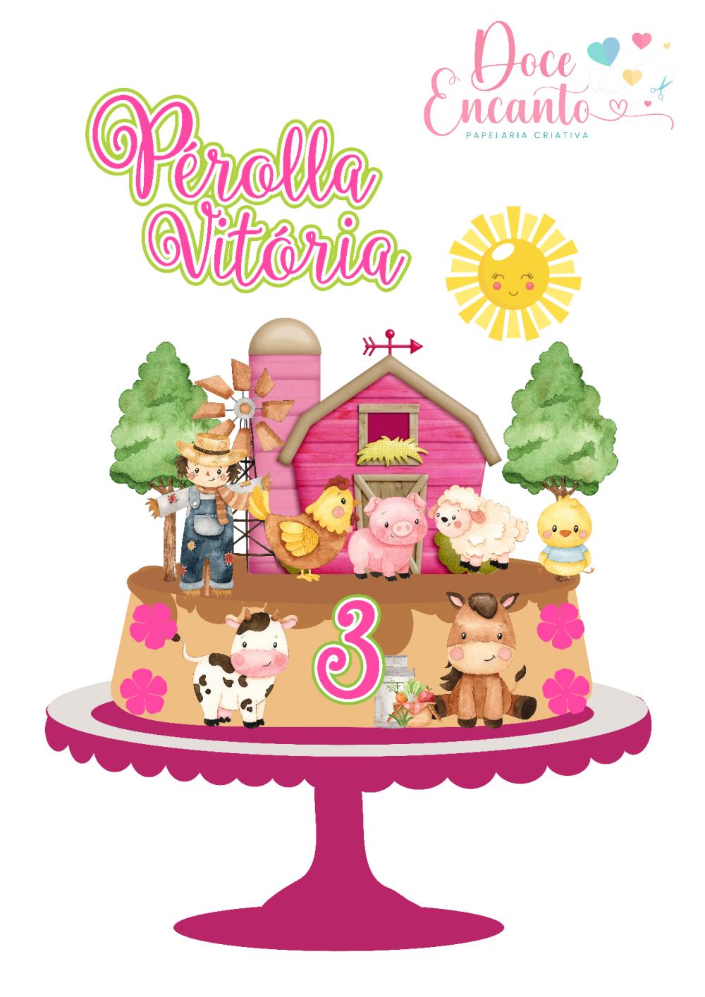 Arquivo de corte topo de bolo Fazendinha