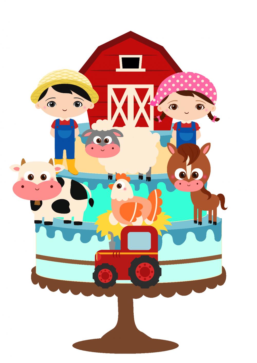 Arquivo de corte topo de bolo Fazendinha