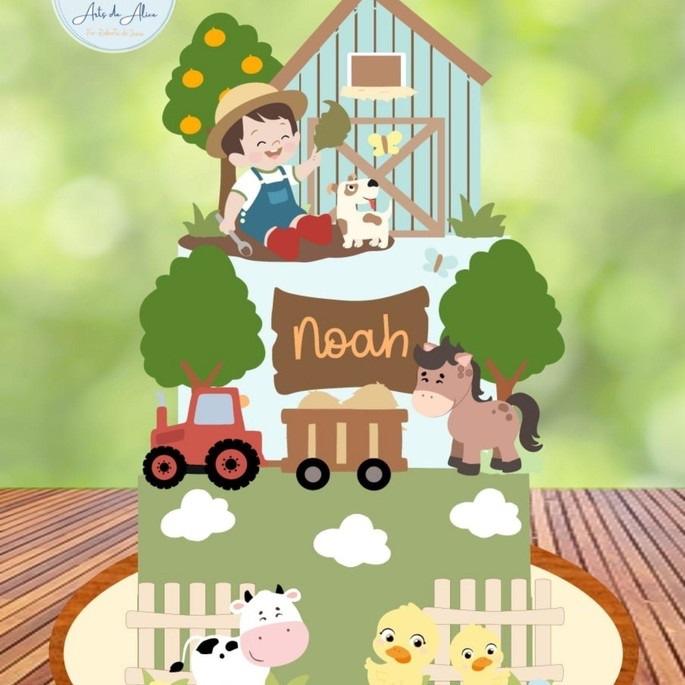 Arquivo de corte topo de bolo Fazendinha