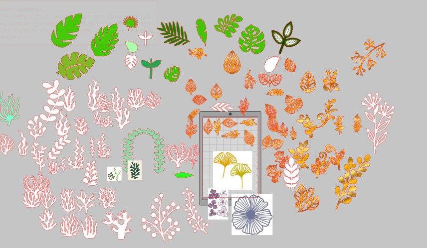 Arquivo de corte topo de bolo Folhagens