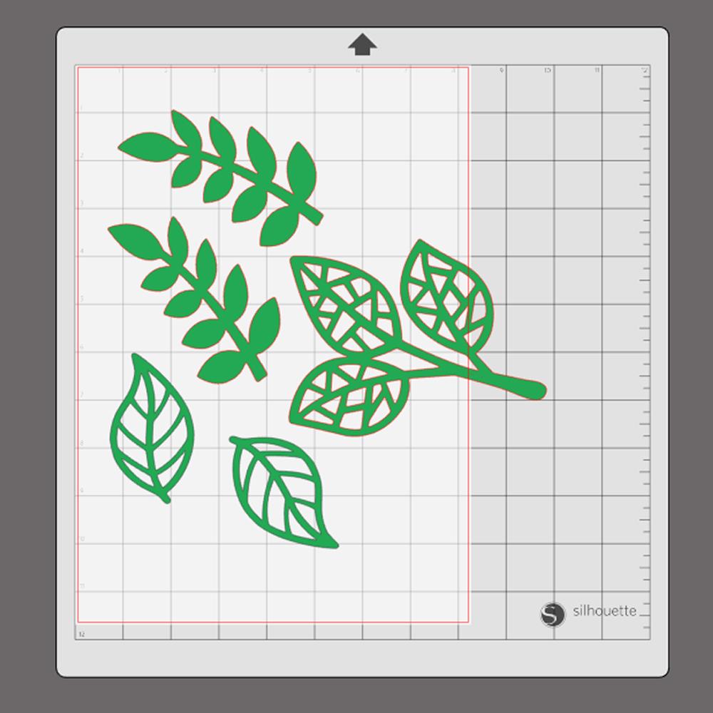 Arquivo de corte topo de bolo Folhagens