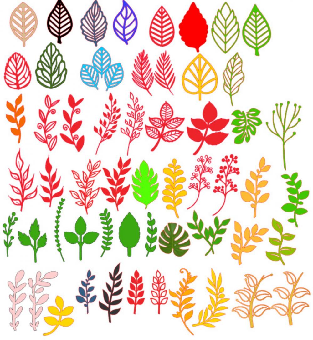 Arquivo de corte topo de bolo Folhagens