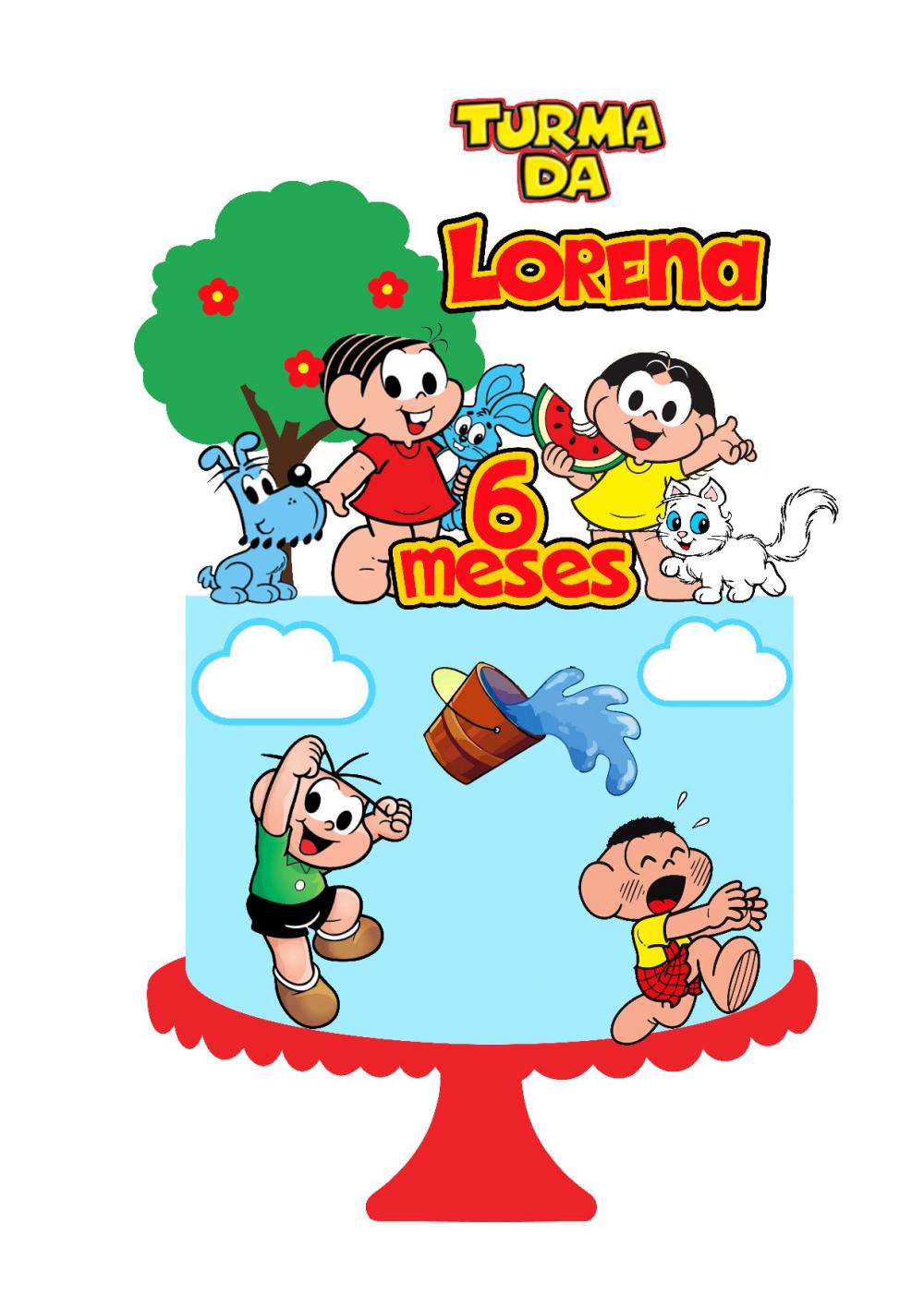 Arquivo de corte topo de bolo Turma da Monica