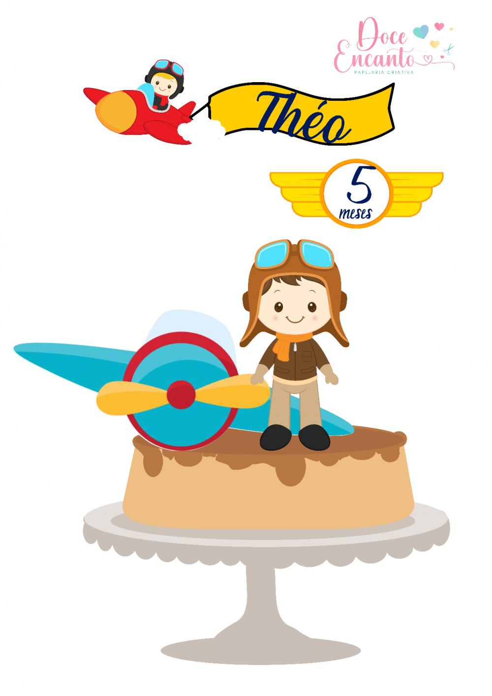 Arquivo de corte Topo de bolo Aviador