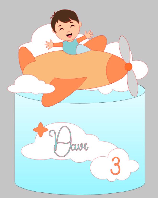 Arquivo de corte Topo de bolo Aviador