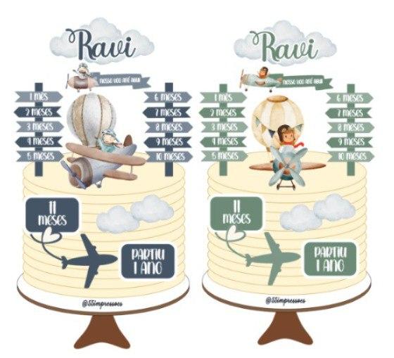 Arquivo de corte Topo de bolo Aviador