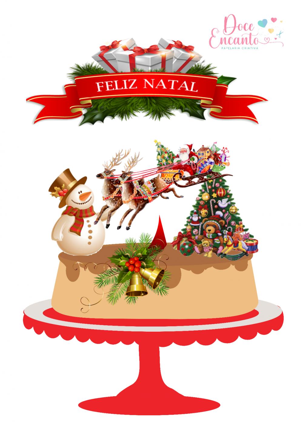 Arquivo de corte topo de bolo Natal