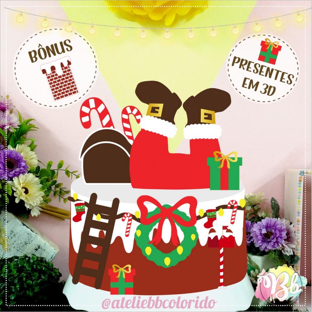 Arquivo de corte topo de bolo Natal