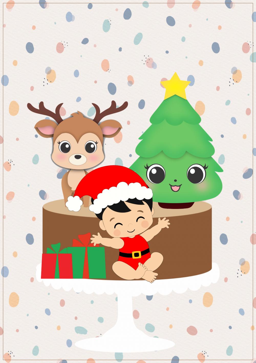 Arquivo de corte topo de bolo Natal