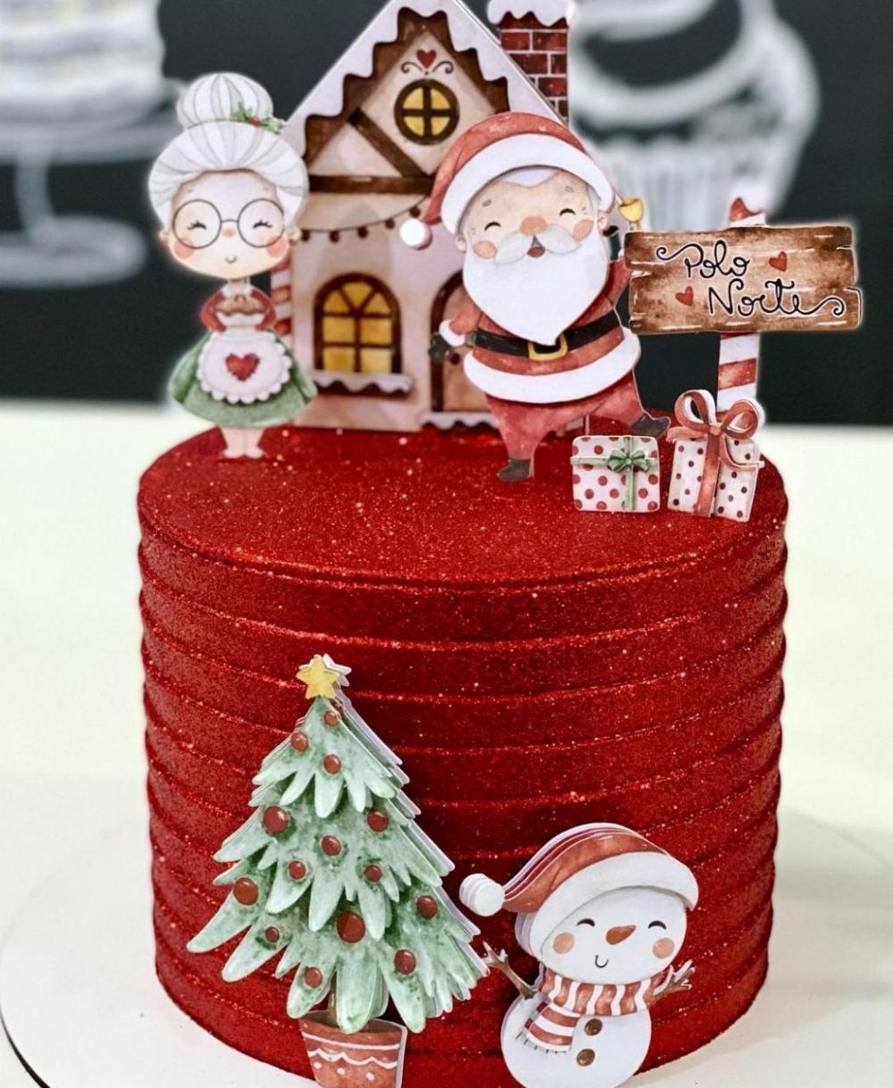 Arquivo de corte topo de bolo Natal