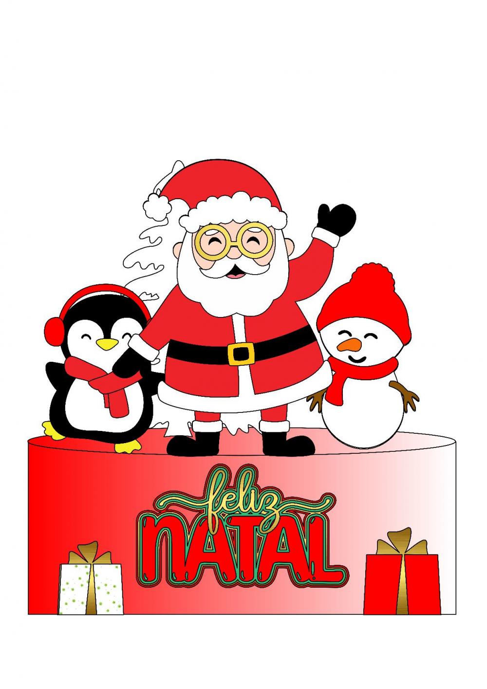 Arquivo de corte topo de bolo Natal