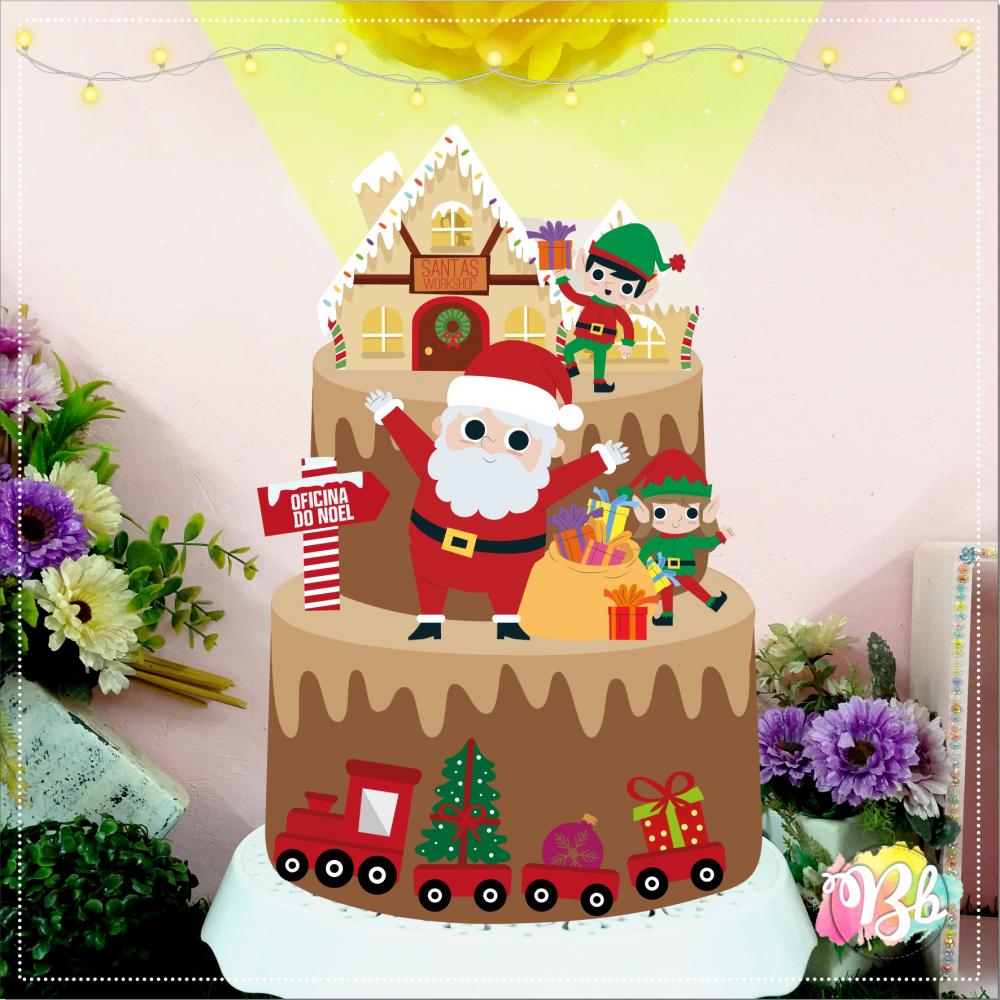 Arquivo de corte topo de bolo Natal