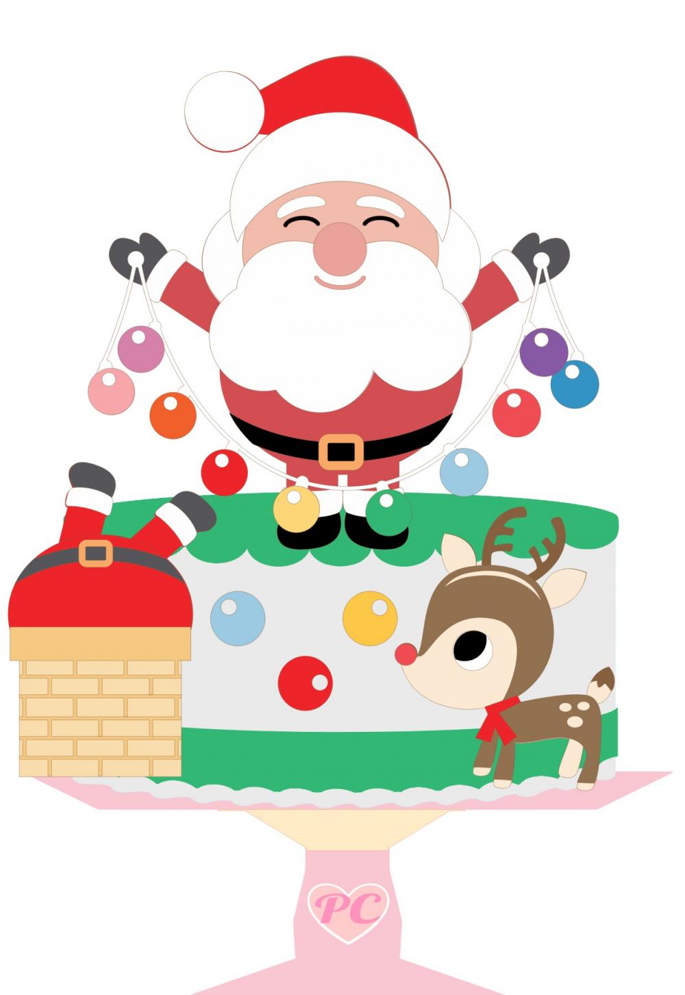 Arquivo de corte topo de bolo Natal