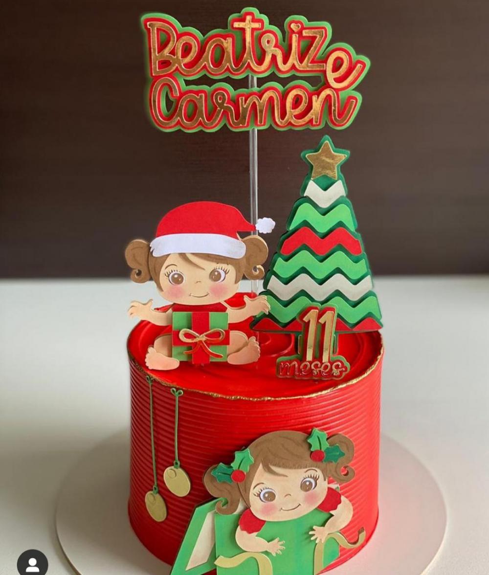 Arquivo de corte topo de bolo Natal