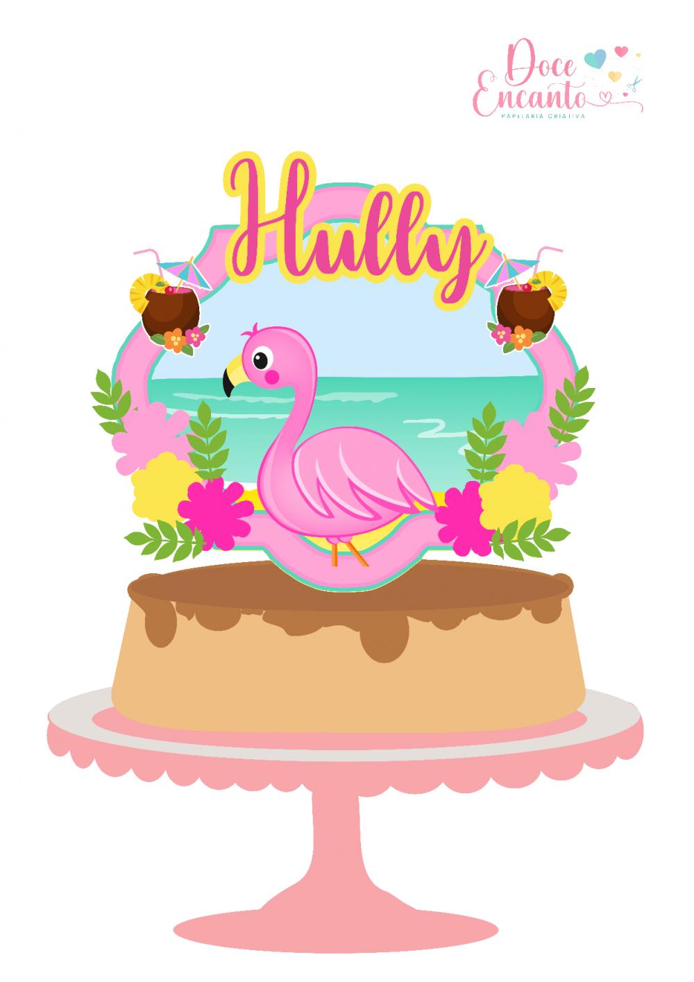 Arquivo de corte topo de bolo Flamingo
