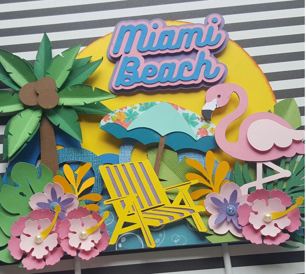 Arquivo de corte topo de bolo Flamingo