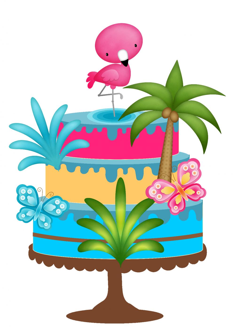 Arquivo de corte topo de bolo Flamingo