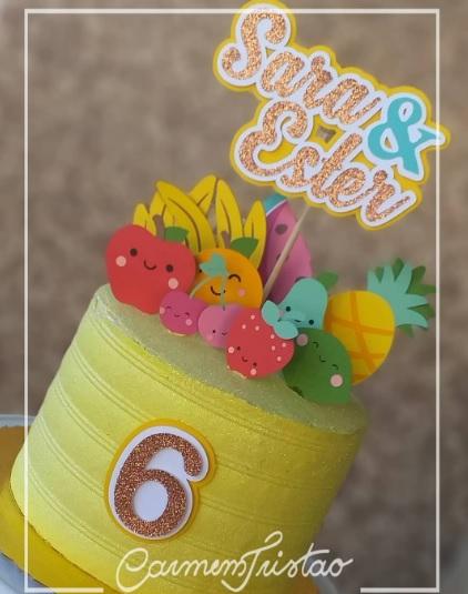 Arquivo de corte topo de bolo Frutinhas