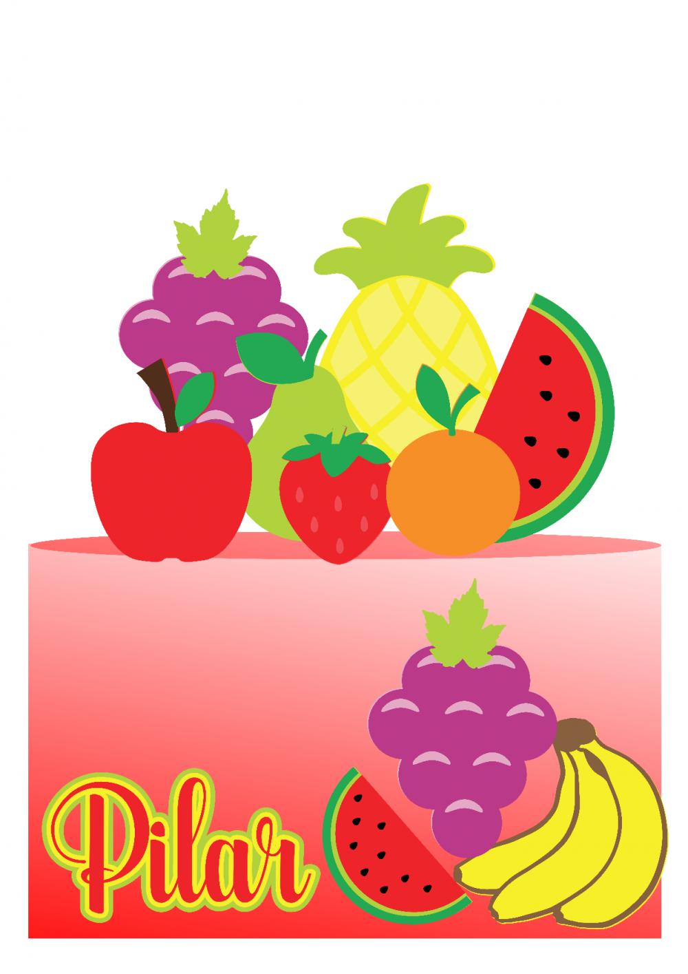 Arquivo de corte topo de bolo Frutinhas