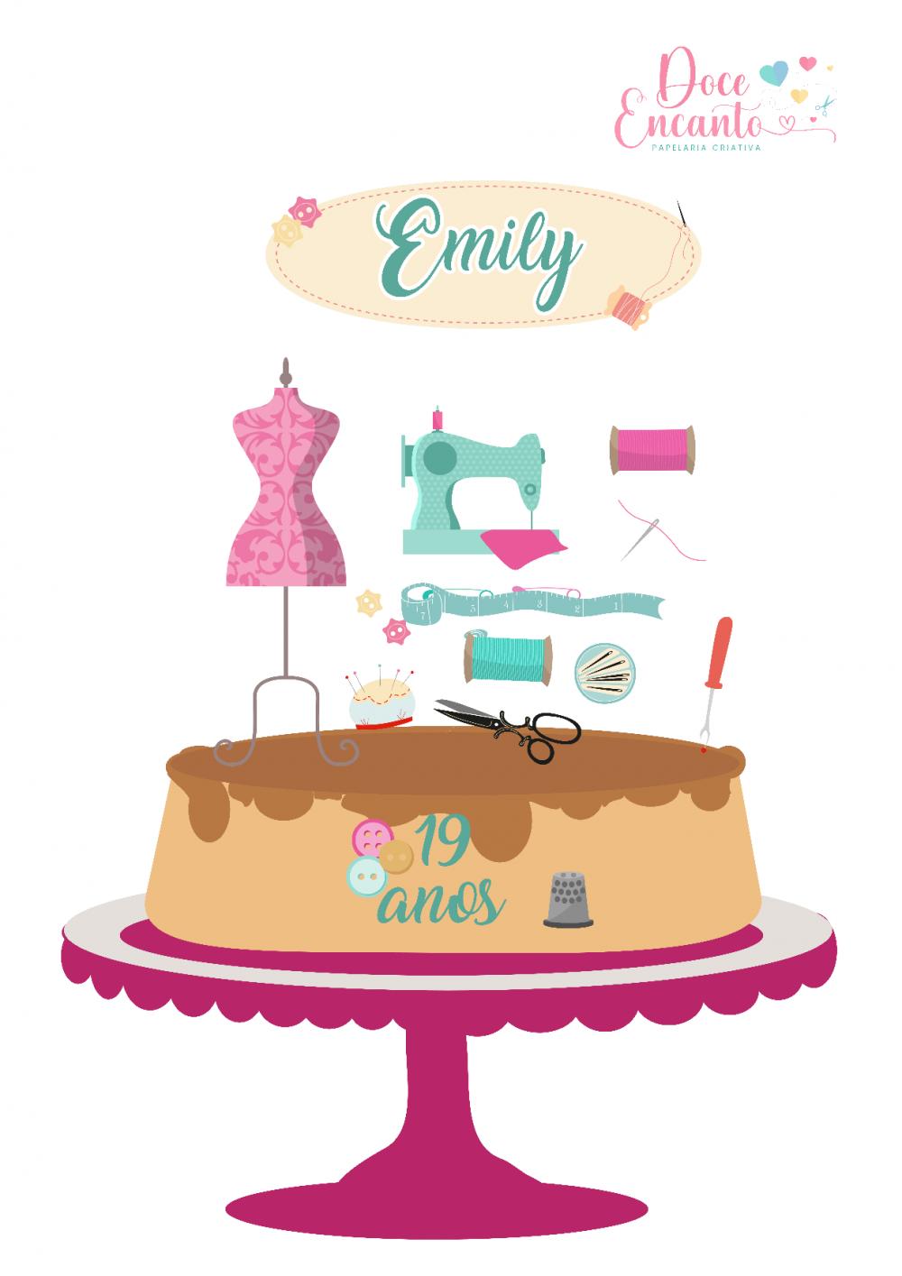 Arquivo de corte  Topo de Bolo Costureira