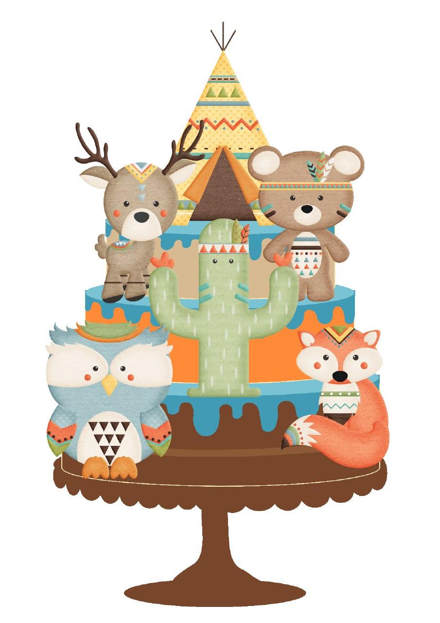 Arquivo de corte topo de bolo animais do Bosque