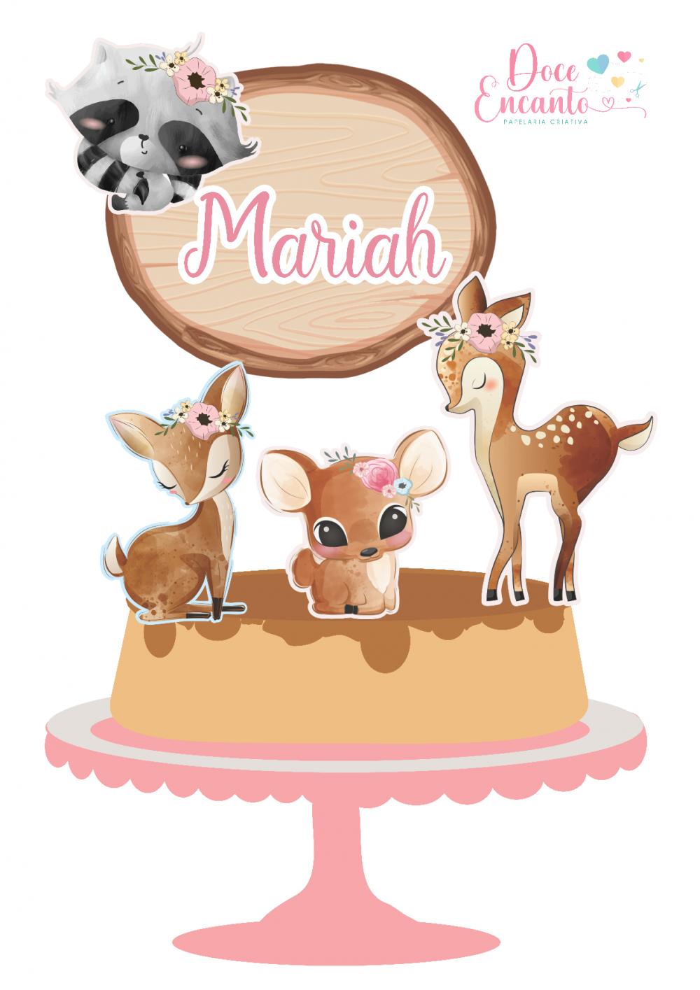 Arquivo de corte topo de bolo animais do Bosque