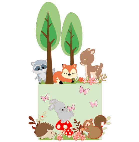 Arquivo de corte topo de bolo animais do Bosque