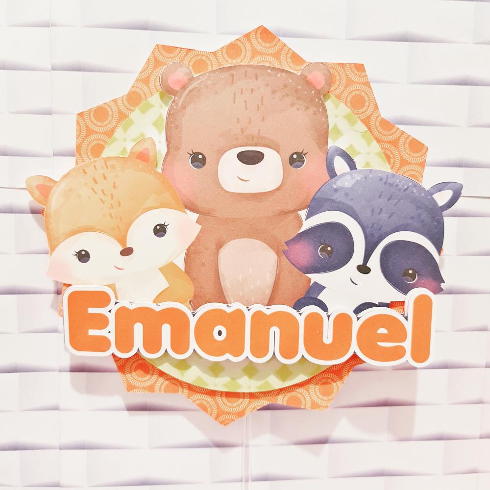 Arquivo de corte topo de bolo animais do Bosque