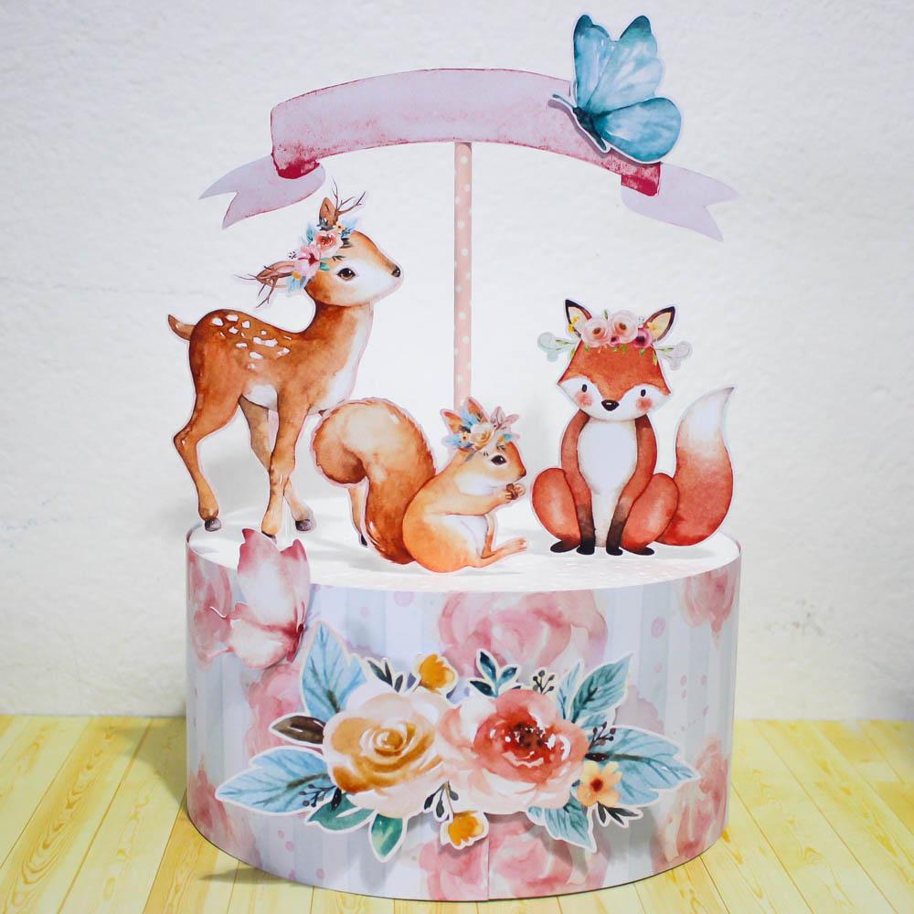 Arquivo de corte topo de bolo animais do Bosque