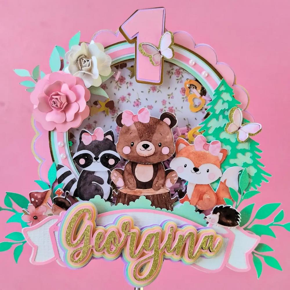 Arquivo de corte topo de bolo animais do Bosque