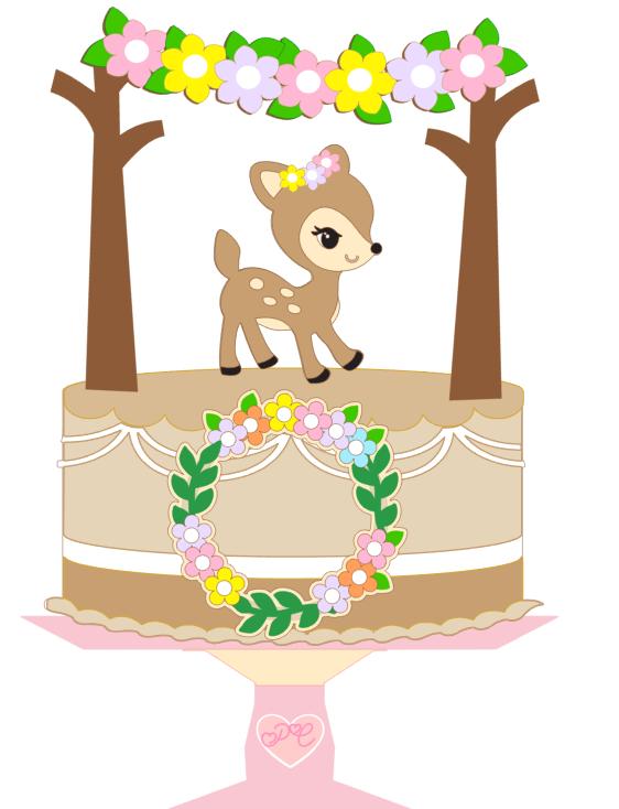 Arquivo de corte topo de bolo animais do Cervo