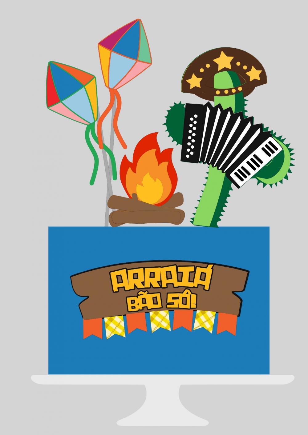 Arquivo de corte topo de bolo arraiá