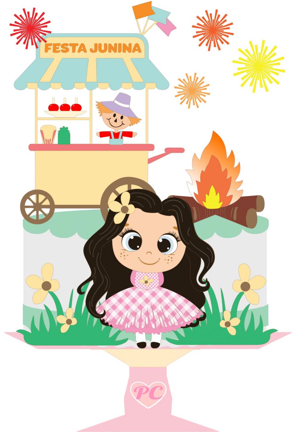 Arquivo de corte topo de bolo arraiá