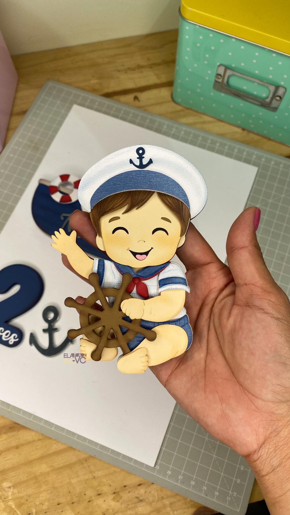 Arquivo de corte topo de bolo Marinheiro