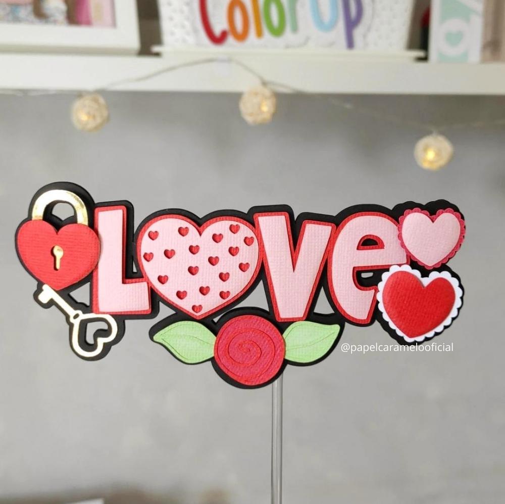 Arquivo de corte topo de bolo Namorados