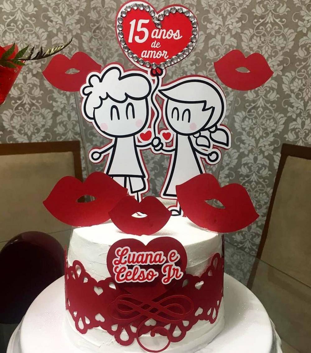 Arquivo de corte topo de bolo Namorados