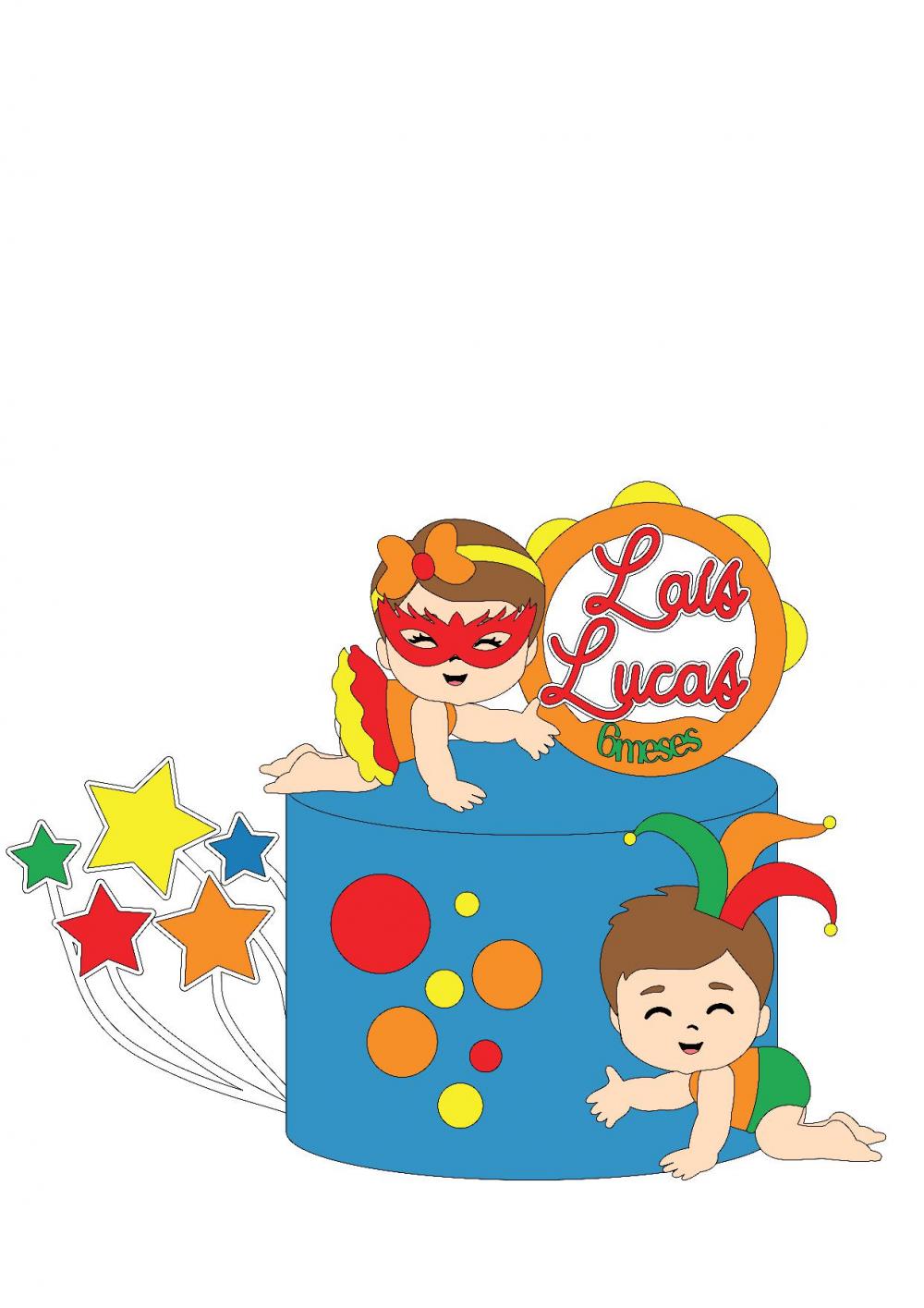 Arquivo de corte topo de bolo Carnaval