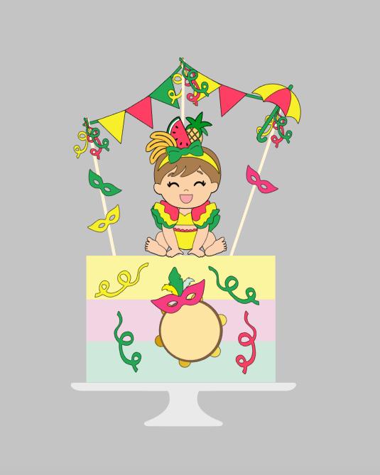 Arquivo de corte topo de bolo Carnaval