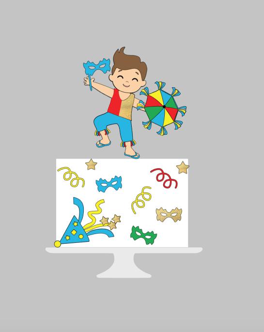 Arquivo de corte topo de bolo Carnaval