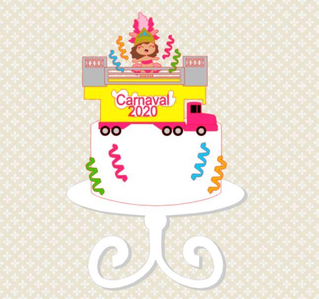 Arquivo de corte topo de bolo Carnaval