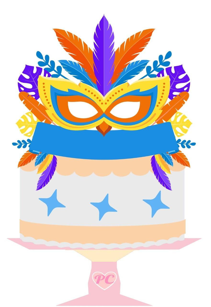 Arquivo de corte topo de bolo Carnaval