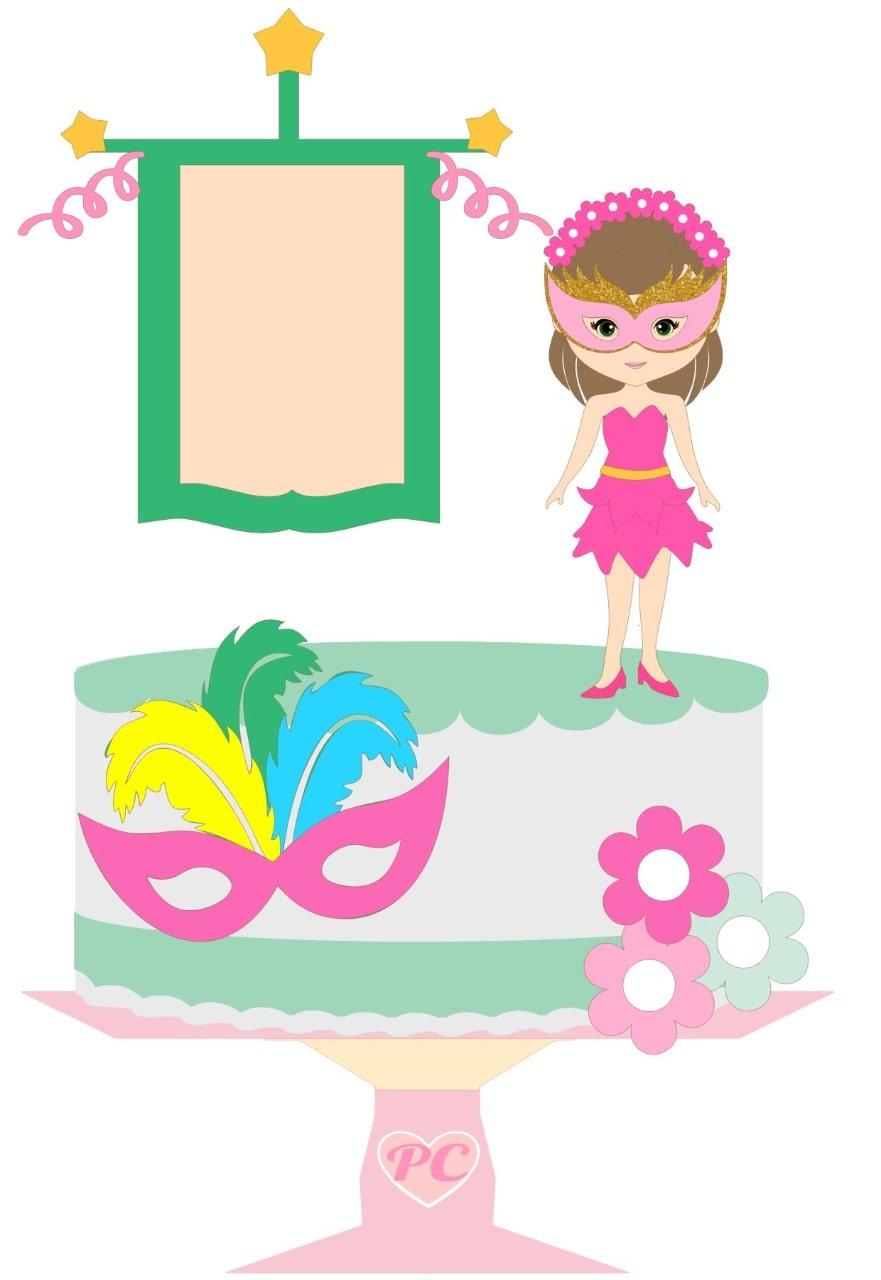 Arquivo de corte topo de bolo Carnaval