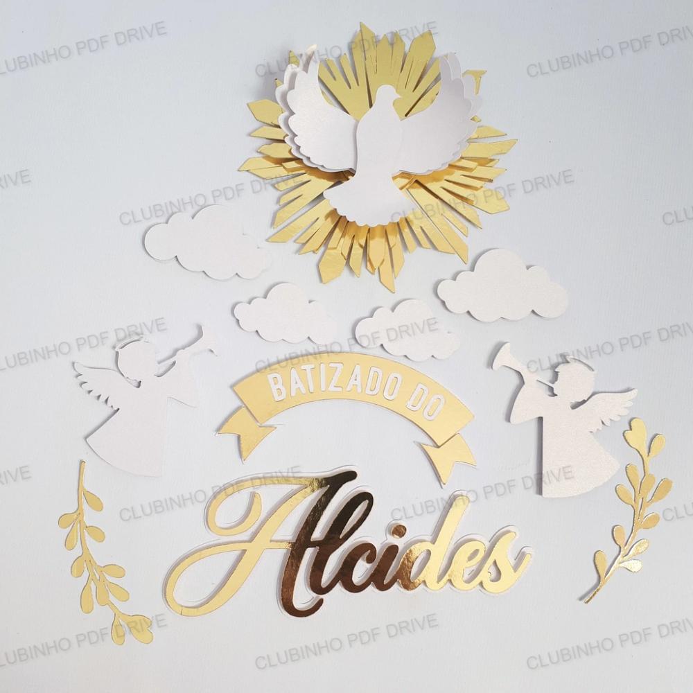Arquivo de corte topo de bolo Batizado