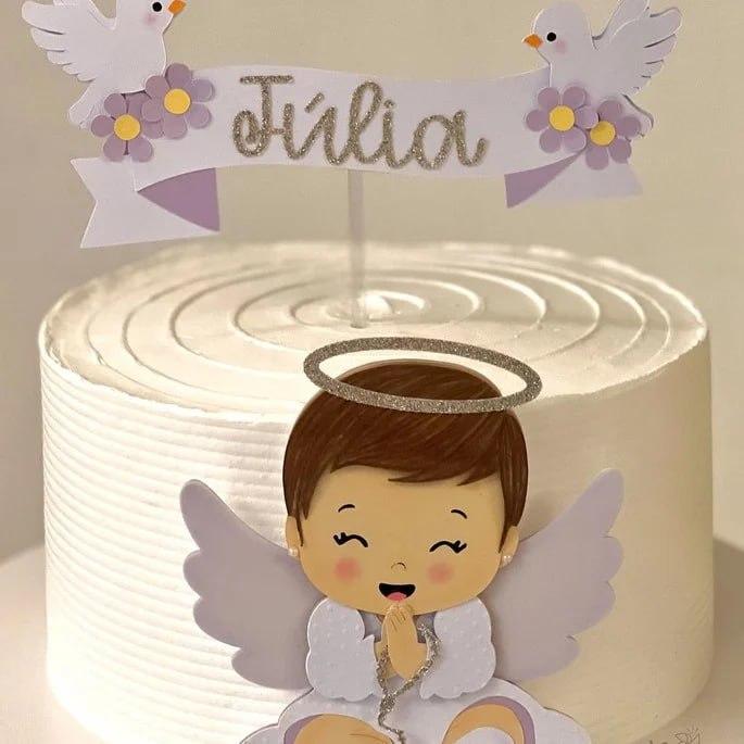 Arquivo de corte topo de bolo Batizado