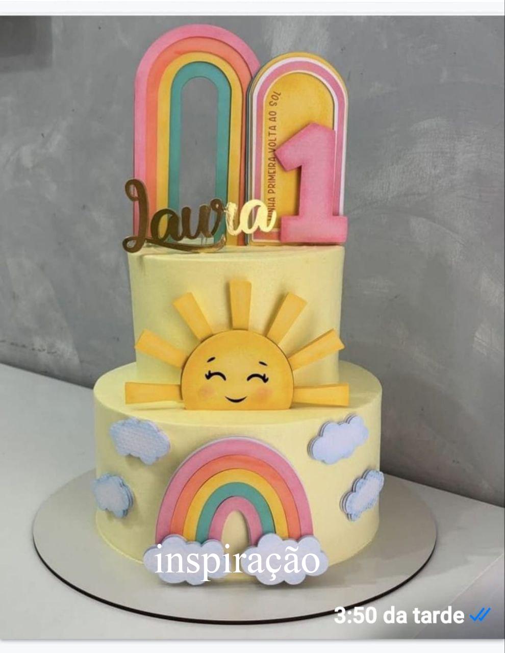 Arquivo de corte topo de bolo Sol Cute