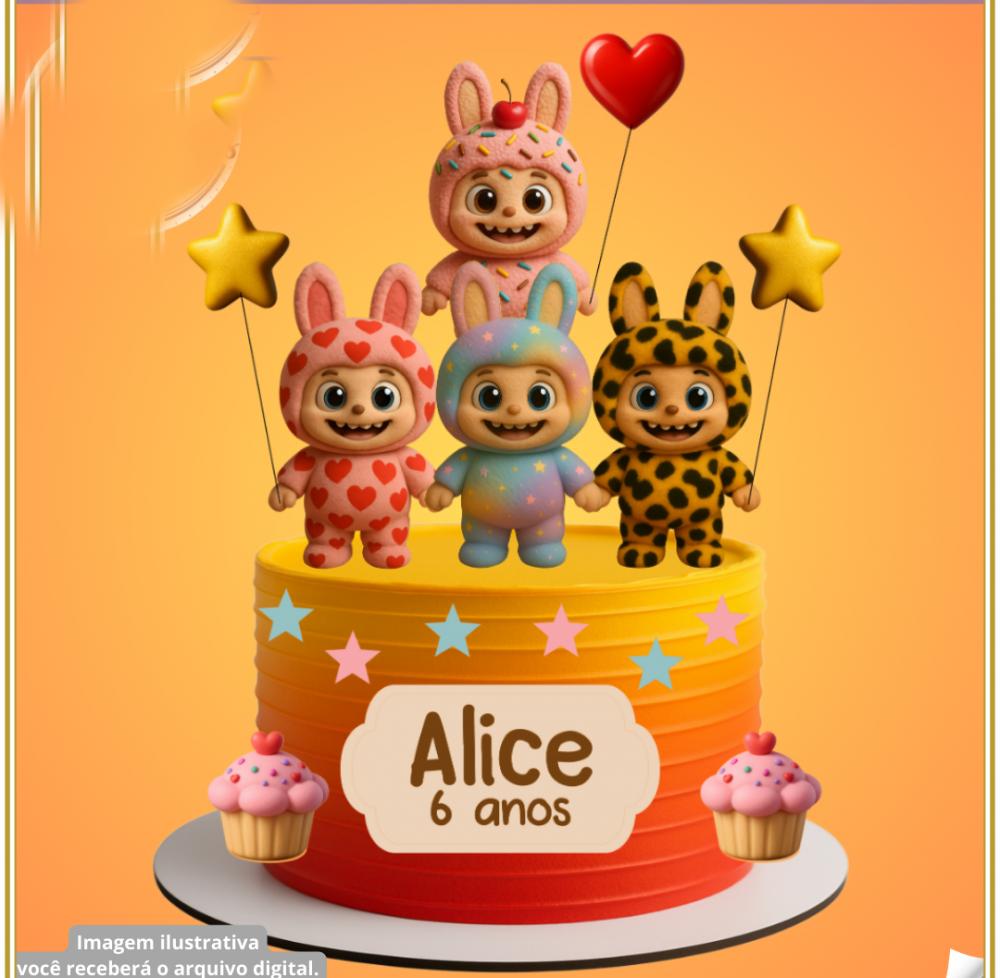 Arquivo de corte topo de bolo Labubu