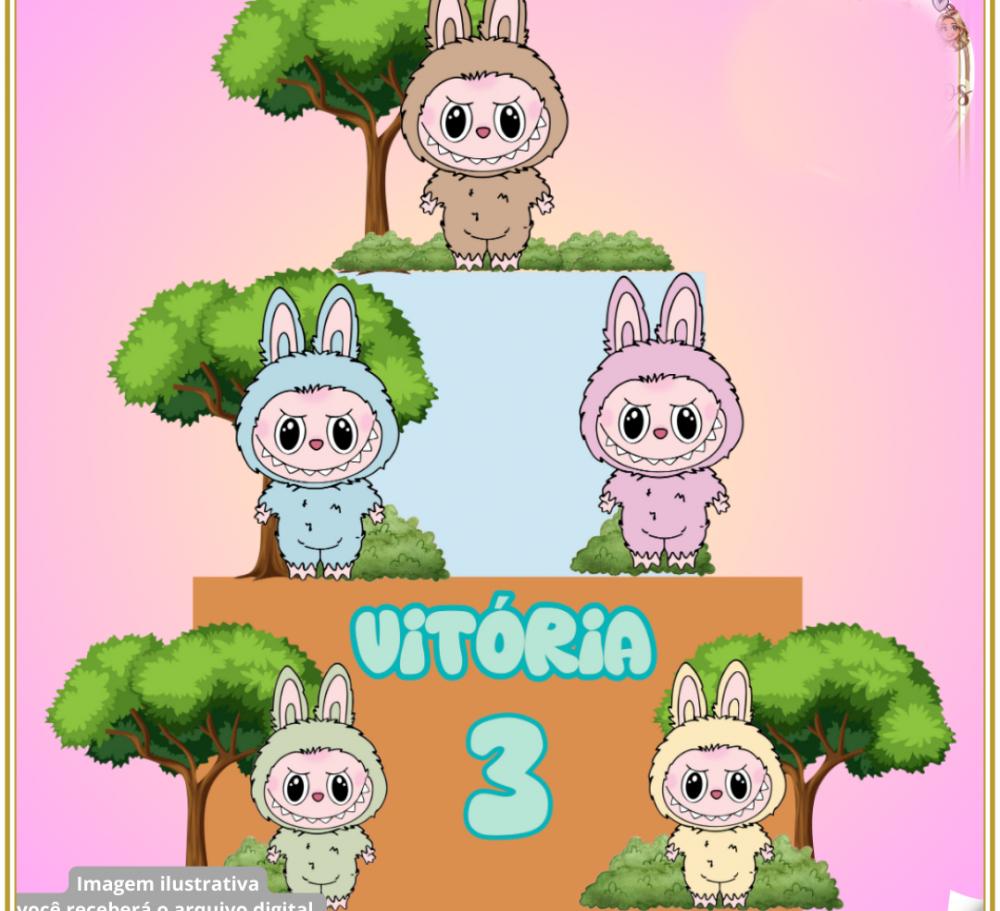 Arquivo de corte topo de bolo Labubu