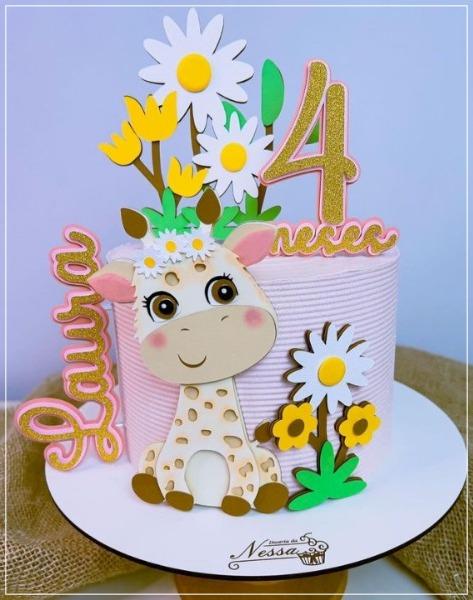 Arquivo de corte topo de bolo Girafinha