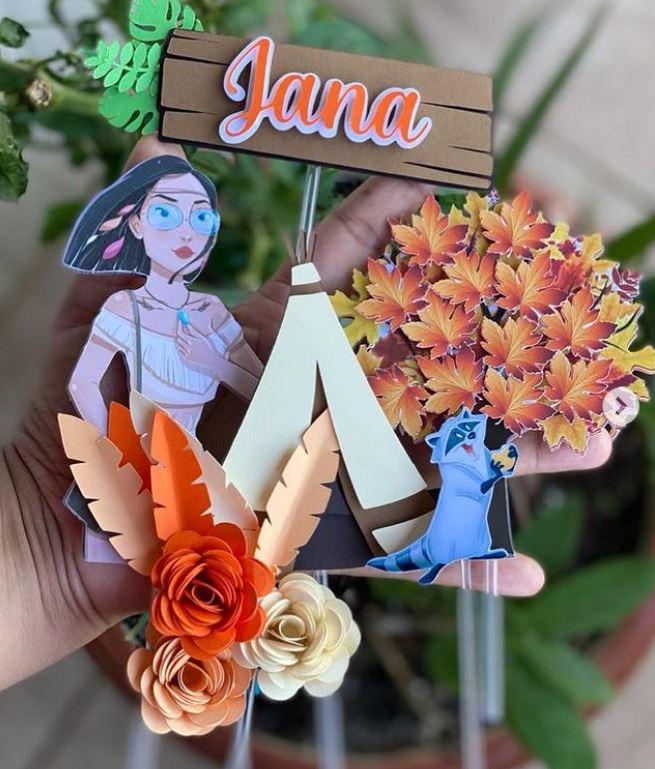 Arquivo de corte Topo de Bolo pocahontas