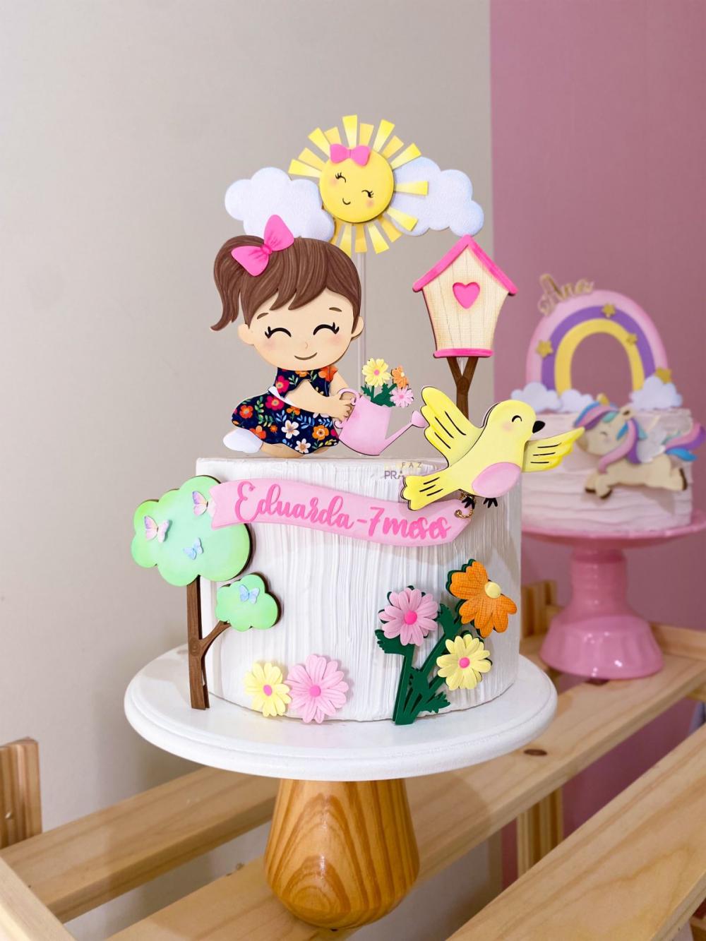 Arquivo de corte topo de bolo Jardim